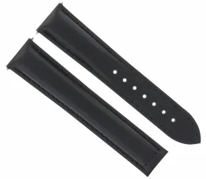 24MM LEATHER STRAP WATCH BAND CLASP 24/18MM FOR OMEGA RAILMASTER XXL WATCH BLACK