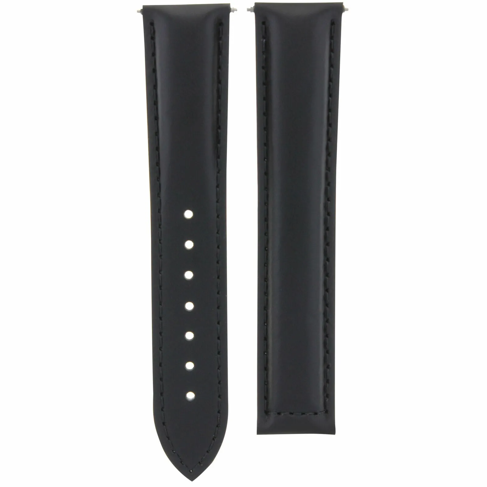 24MM LEATHER STRAP WATCH BAND CLASP 24/18MM FOR OMEGA RAILMASTER XXL WATCH BLACK