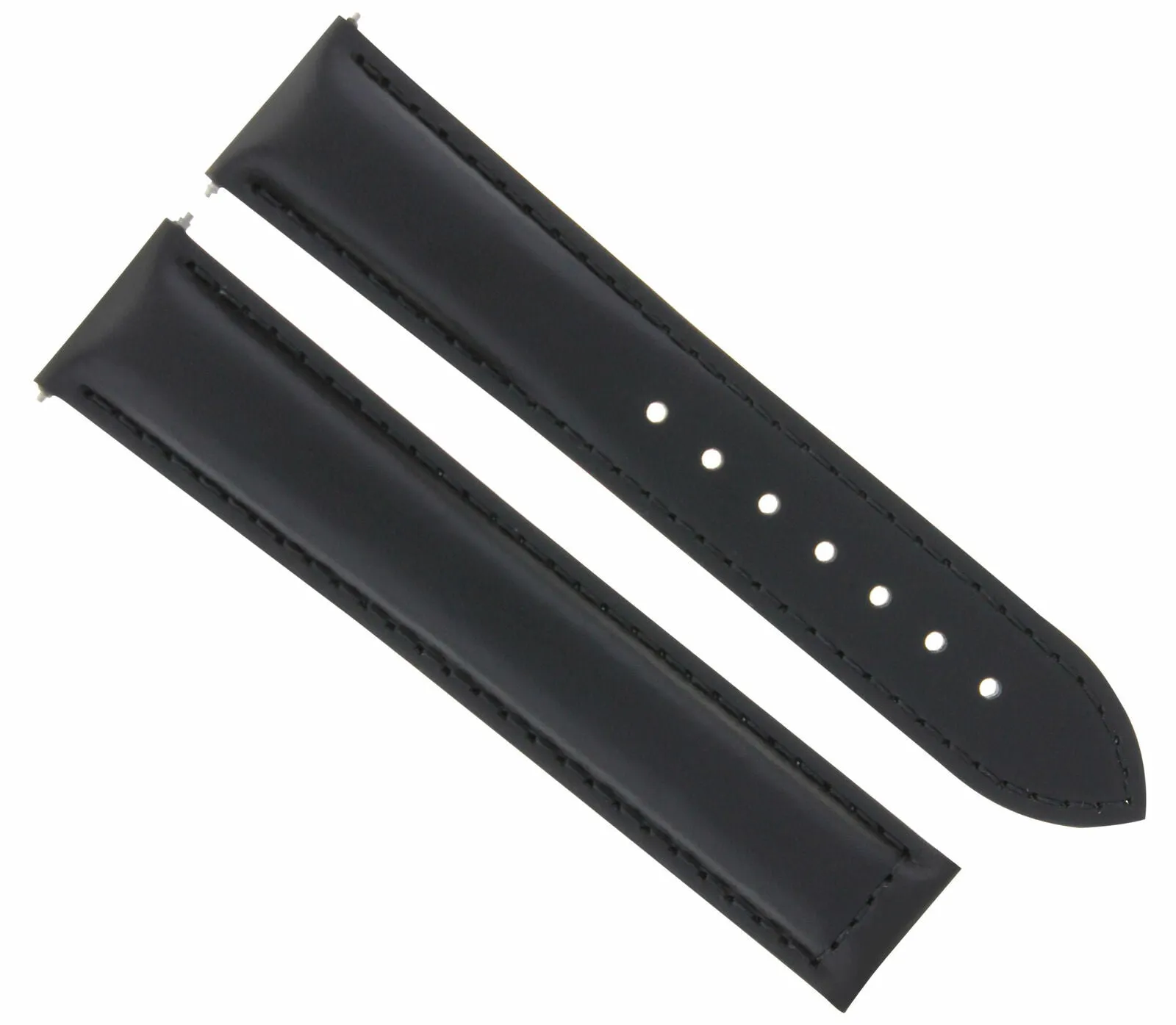 24MM LEATHER STRAP WATCH BAND CLASP 24/18MM FOR OMEGA RAILMASTER XXL WATCH BLACK