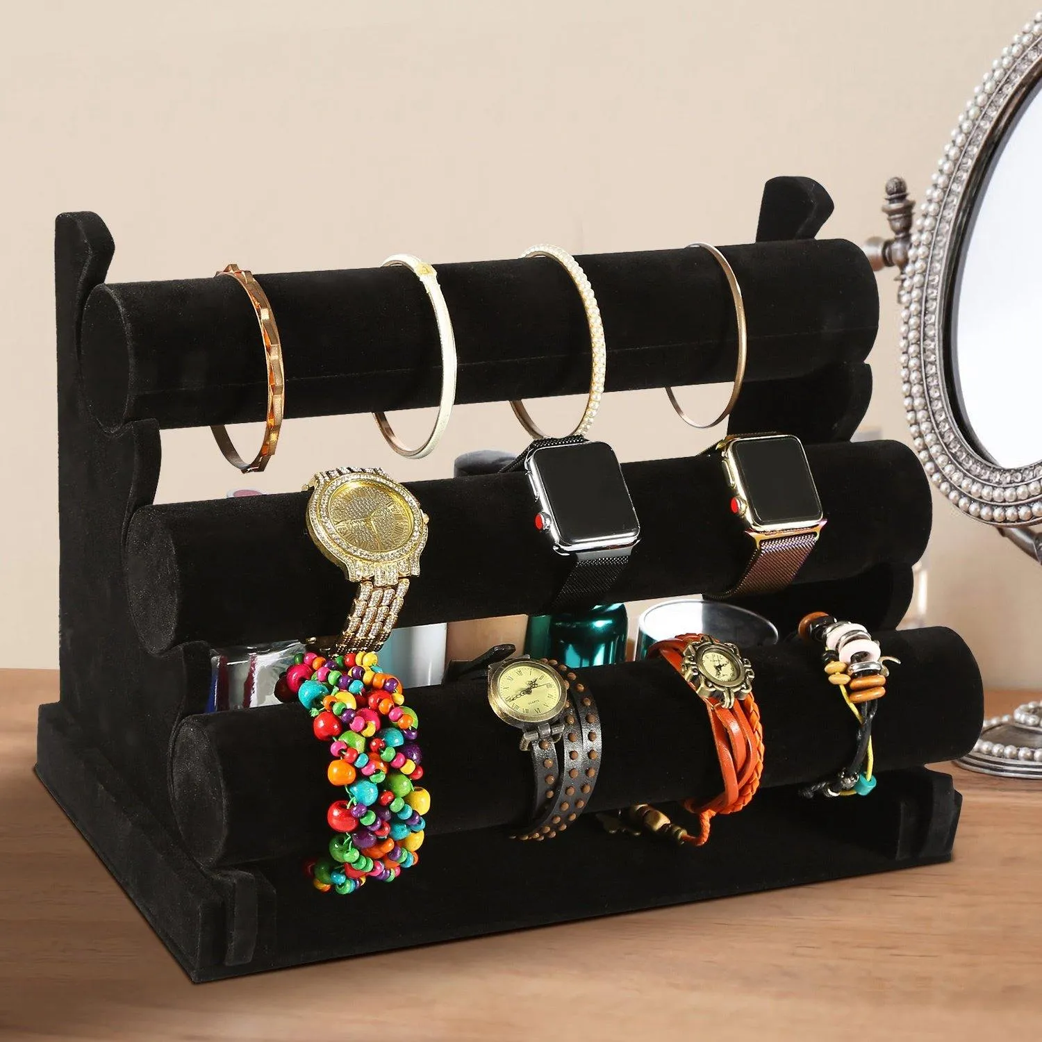 3-Tier Velvet Jewelry Stand
