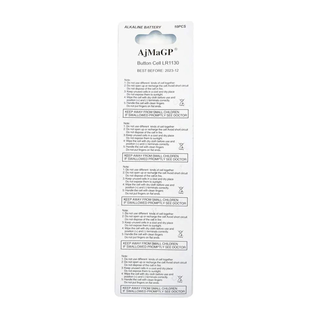 AjMaGP 10 Pack AG10 389A LR1130 LR54 L1131 SR1130 1.5v Button Cell Coin Battery
