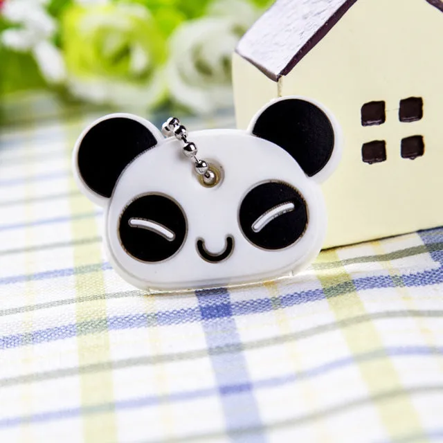 Anime Silicone Key Cap Cat Minion Key Chain Women Bag Charm Key Holder Mickey Key Ring Owl Keychain Hello Kitty Stitch Key Cover