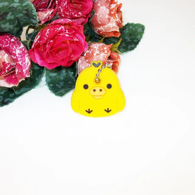 Anime Silicone Key Cap Cat Minion Key Chain Women Bag Charm Key Holder Mickey Key Ring Owl Keychain Hello Kitty Stitch Key Cover
