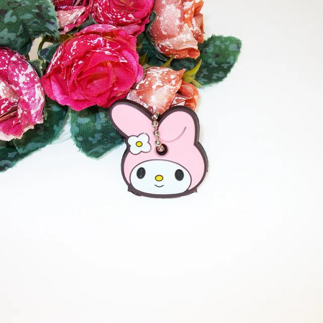 Anime Silicone Key Cap Cat Minion Key Chain Women Bag Charm Key Holder Mickey Key Ring Owl Keychain Hello Kitty Stitch Key Cover