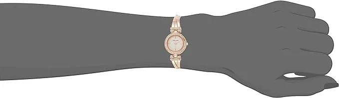 Anne Klein Women's Premium Crystal Accented Bangle Watch and Bracelet Set, AK/2238RGST