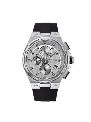Aries Gold King Silver Stainless steel Hi-Tech Black Synthetic Strap G 7311 S-S Watch