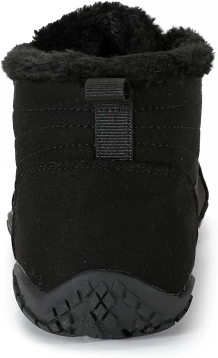 Barefoot Shoes Men's Womens Wide Toe Box Winter Trail Runner Minimalist Zero Drop Sole Cotton Boots Fur Lined Hiking Walking Shoes