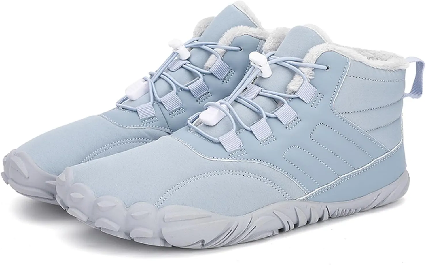 Barefoot Shoes Men's Womens Wide Toe Box Winter Trail Runner Minimalist Zero Drop Sole Cotton Boots Fur Lined Hiking Walking Shoes