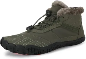 Barefoot Shoes Men's Womens Wide Toe Box Winter Trail Runner Minimalist Zero Drop Sole Cotton Boots Fur Lined Hiking Walking Shoes