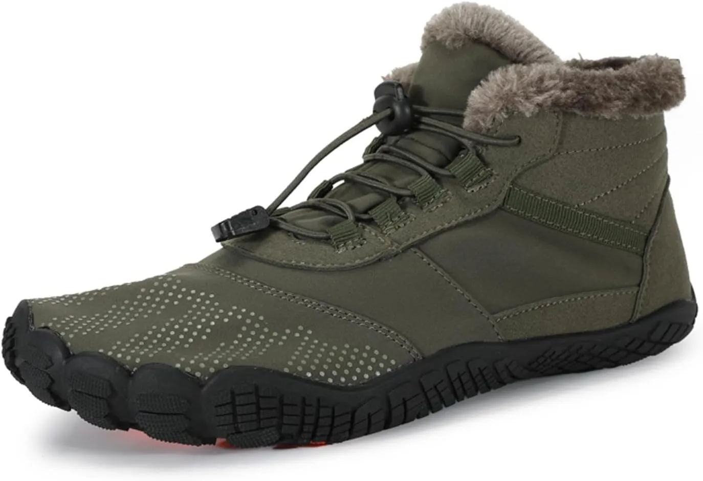 Barefoot Shoes Men's Womens Wide Toe Box Winter Trail Runner Minimalist Zero Drop Sole Cotton Boots Fur Lined Hiking Walking Shoes