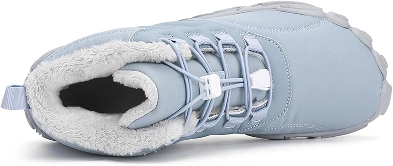 Barefoot Shoes Men's Womens Wide Toe Box Winter Trail Runner Minimalist Zero Drop Sole Cotton Boots Fur Lined Hiking Walking Shoes