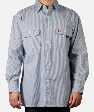Ben Davis Heavyweight Long Sleeve Button Up - Hickory Stripe