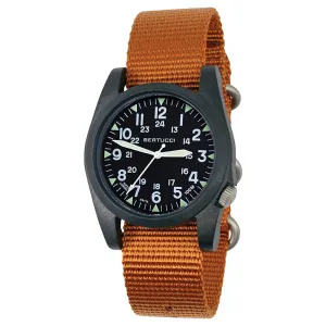 Bertucci Unisex Black Dial Cicada Orange Nylon Band Japanese Quartz Watch - 13387