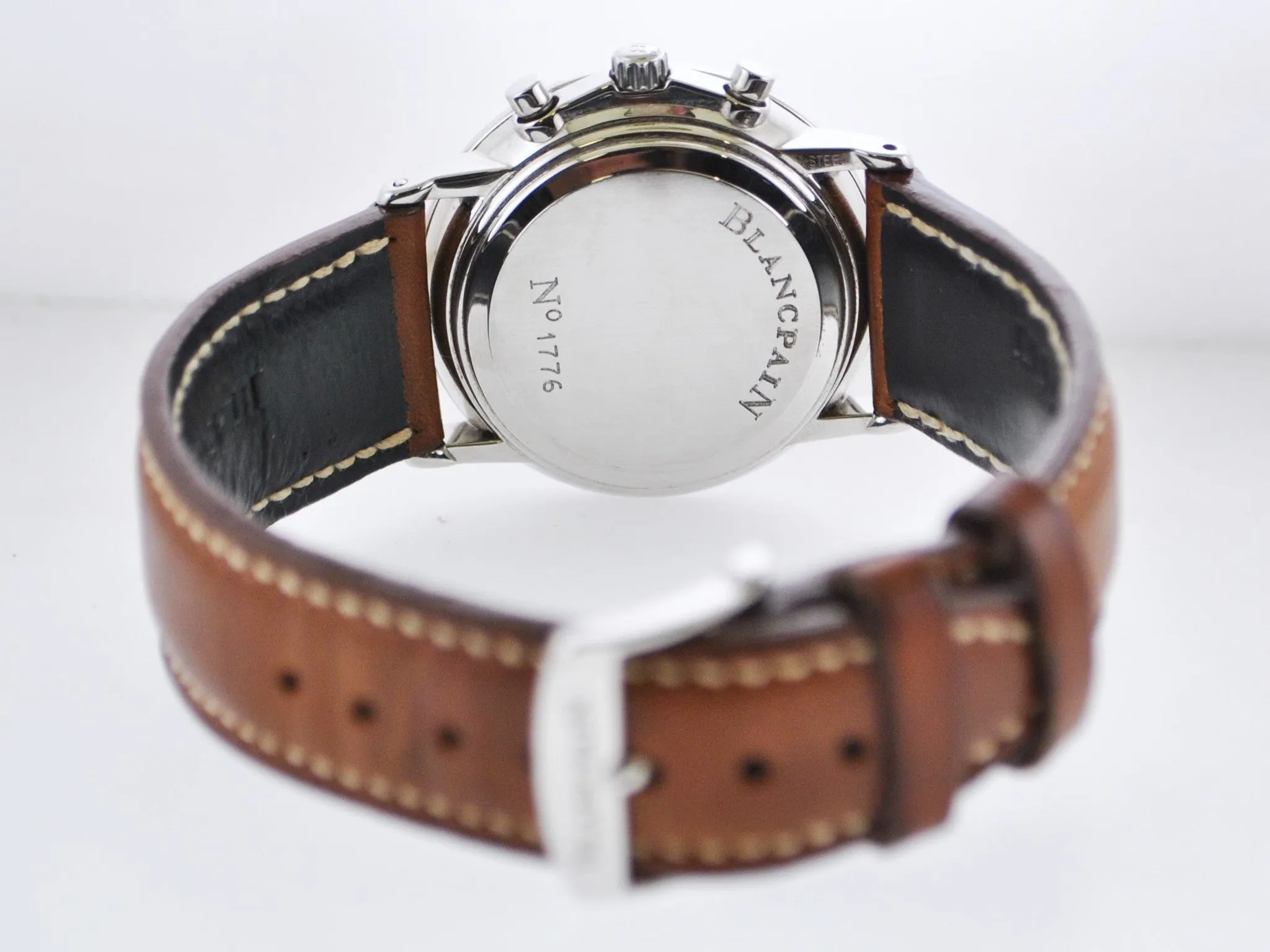 BLANCPAIN Rare Round Stainless Steel Chronograph w/ Black Dial - $30K Appraisal Value! ✓