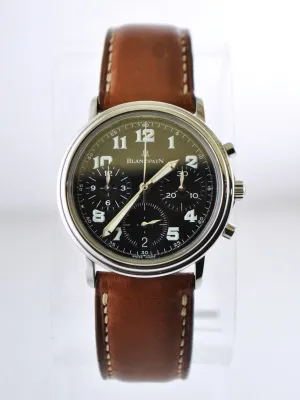 BLANCPAIN Rare Round Stainless Steel Chronograph w/ Black Dial - $30K Appraisal Value! ✓