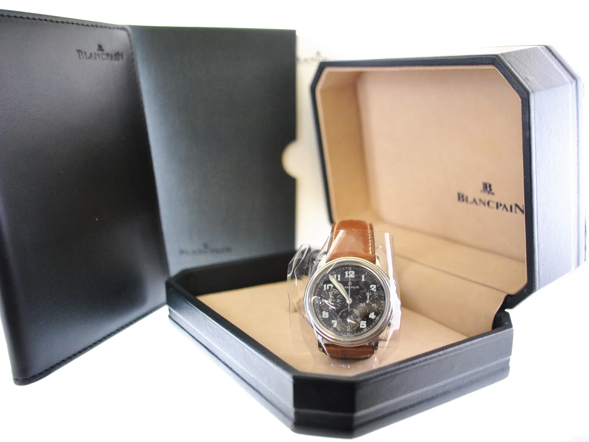 BLANCPAIN Rare Round Stainless Steel Chronograph w/ Black Dial - $30K Appraisal Value! ✓