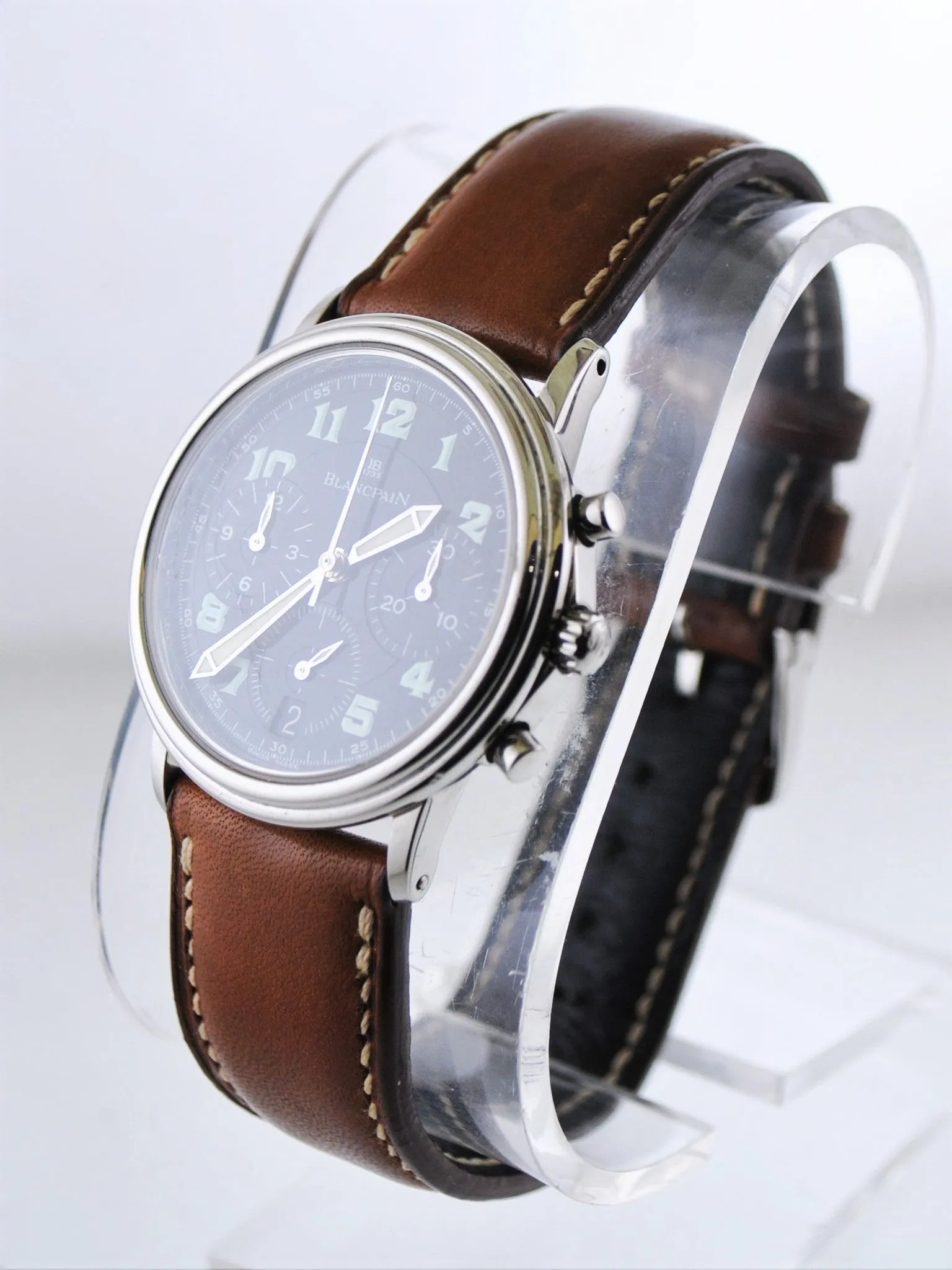 BLANCPAIN Rare Round Stainless Steel Chronograph w/ Black Dial - $30K Appraisal Value! ✓