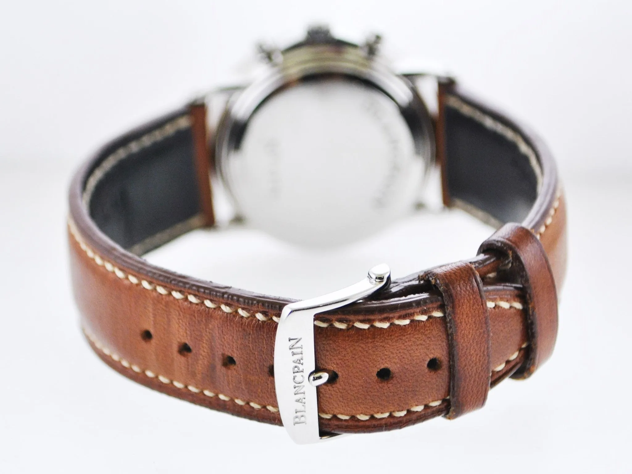 BLANCPAIN Rare Round Stainless Steel Chronograph w/ Black Dial - $30K Appraisal Value! ✓