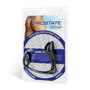 Blue Line Cock Ring With P-Spot Plug