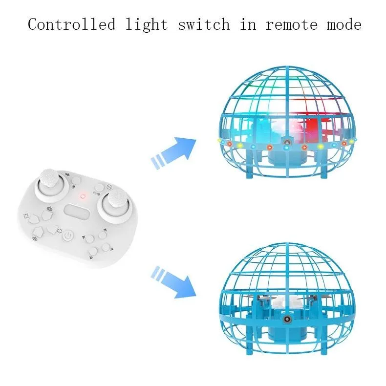 Blue Remote Stunt Ball Toy for Kids - Suspended Four-axis Aircraft