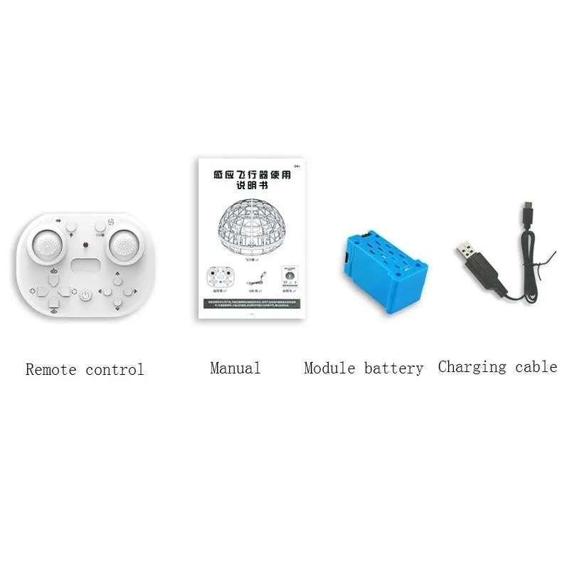 Blue Remote Stunt Ball Toy for Kids - Suspended Four-axis Aircraft