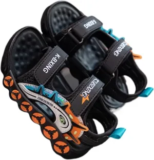 Boys Sport Sandals 2025 Summer New Adjustable Strap Beach Shoes with Soft EVA Sole, Breathable Mesh for Kids Outdoor Play