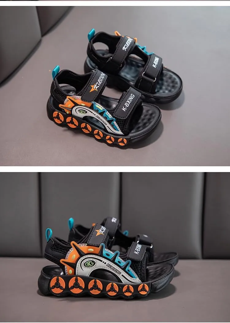 Boys Sport Sandals 2025 Summer New Adjustable Strap Beach Shoes with Soft EVA Sole, Breathable Mesh for Kids Outdoor Play