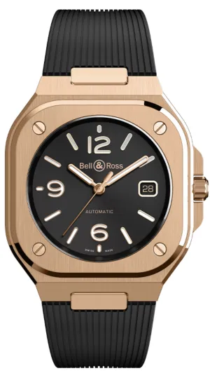 BR Watch BR 5 Auto Black Gold Rubber