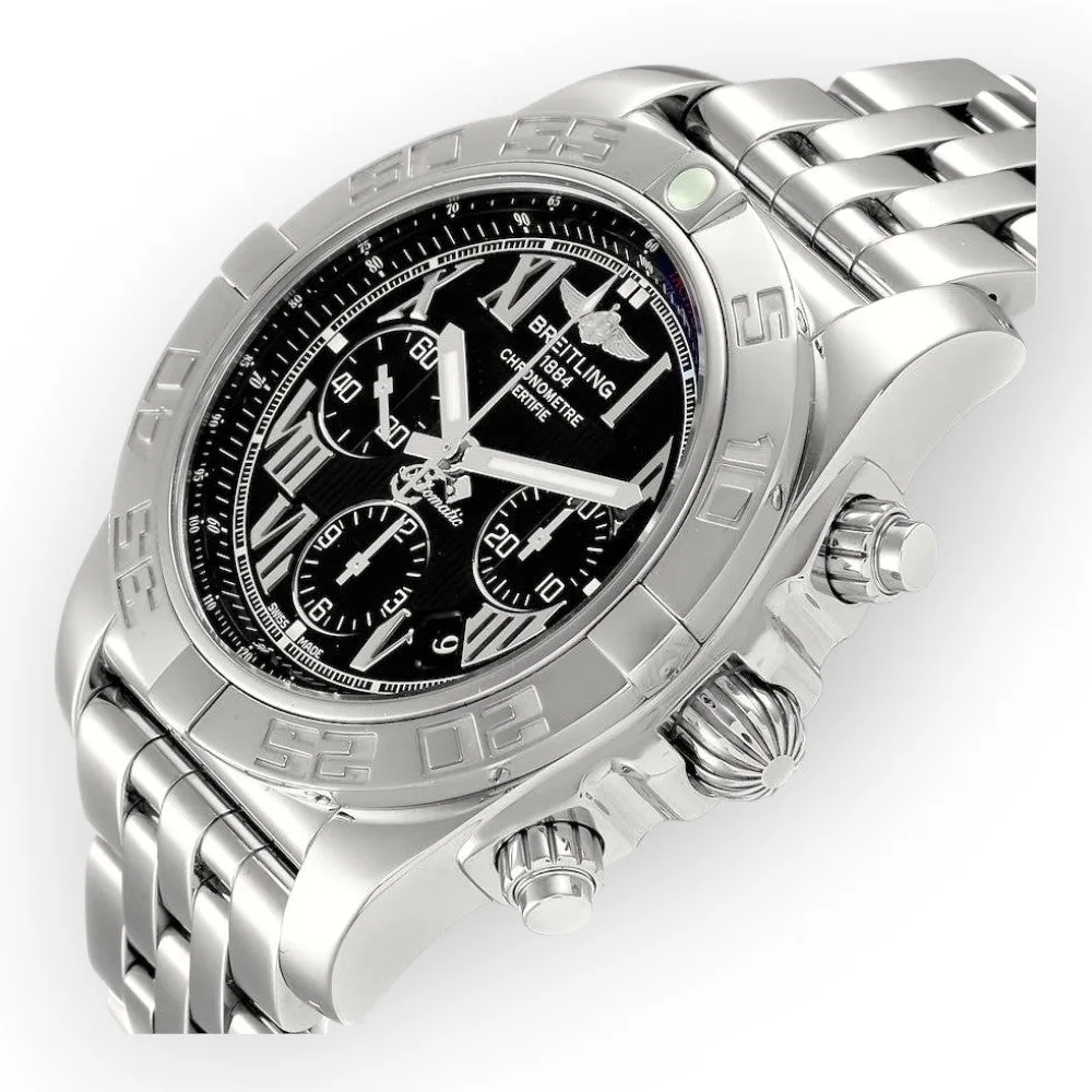Breitling Chronomat 01 AB0110 Black Dial Chronograph Steel Mens Watch