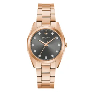 Bulova Women's Gray Dial Gold Band Metal Automatic or self-winding Watch - 97P156
