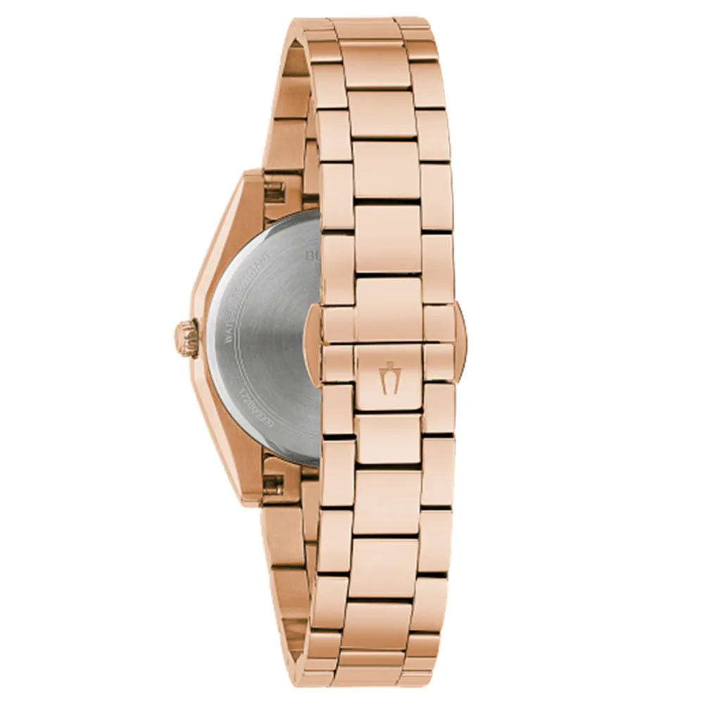 Bulova Women's Gray Dial Gold Band Metal Automatic or self-winding Watch - 97P156