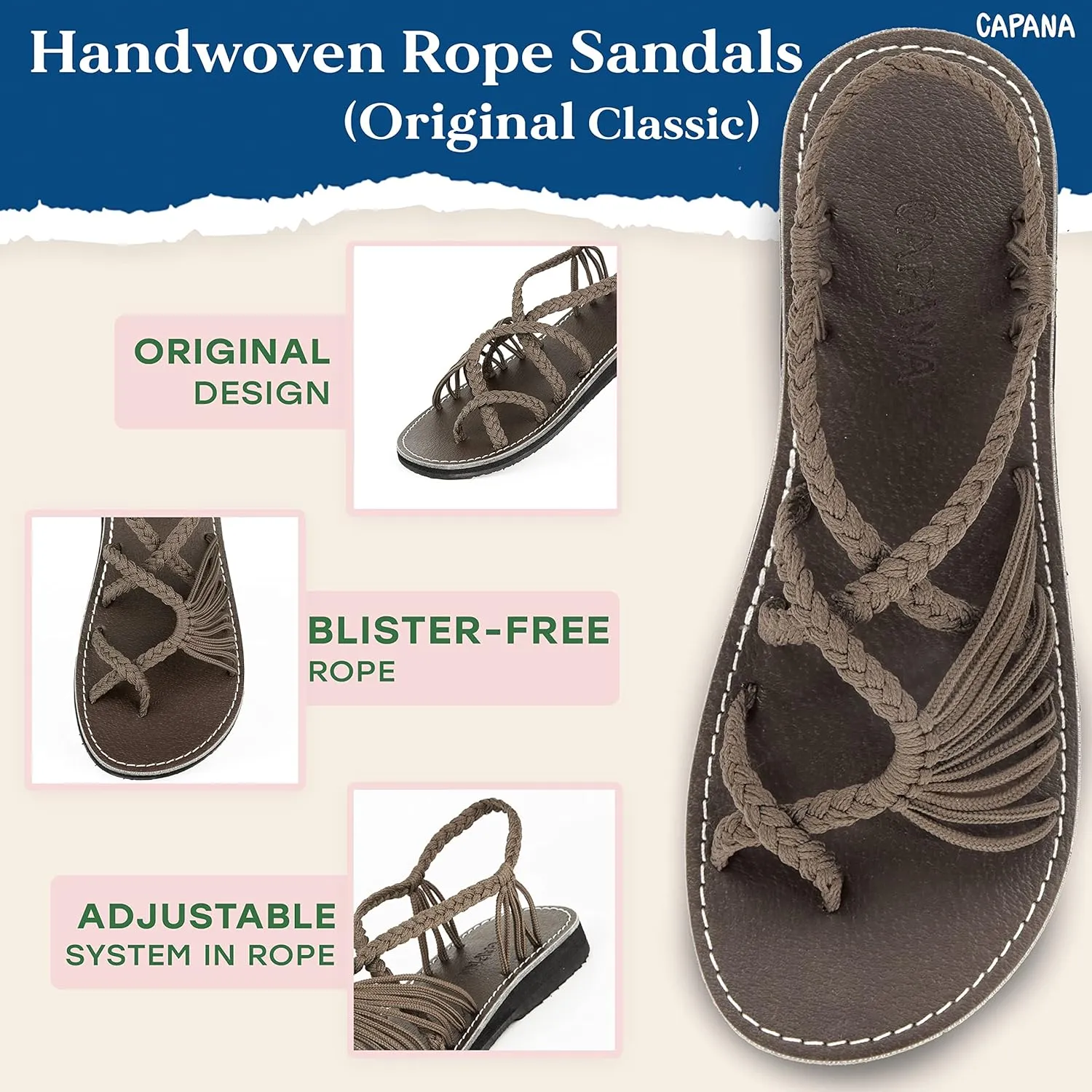 Capana Woven Women's Flat Sandals - Strappy Braided Sandals, Beach Sandals for Women Dressy Summer, Rope Bohemian Sandals, Spring Casual Womens Shoes, Comfy Boho Flats for Teen Girls  Banyan