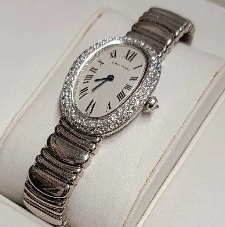 CARTIER Baignoire #1955 18K White Gold Diamond Ladies Watch - $80K APR w/ CoA!!!