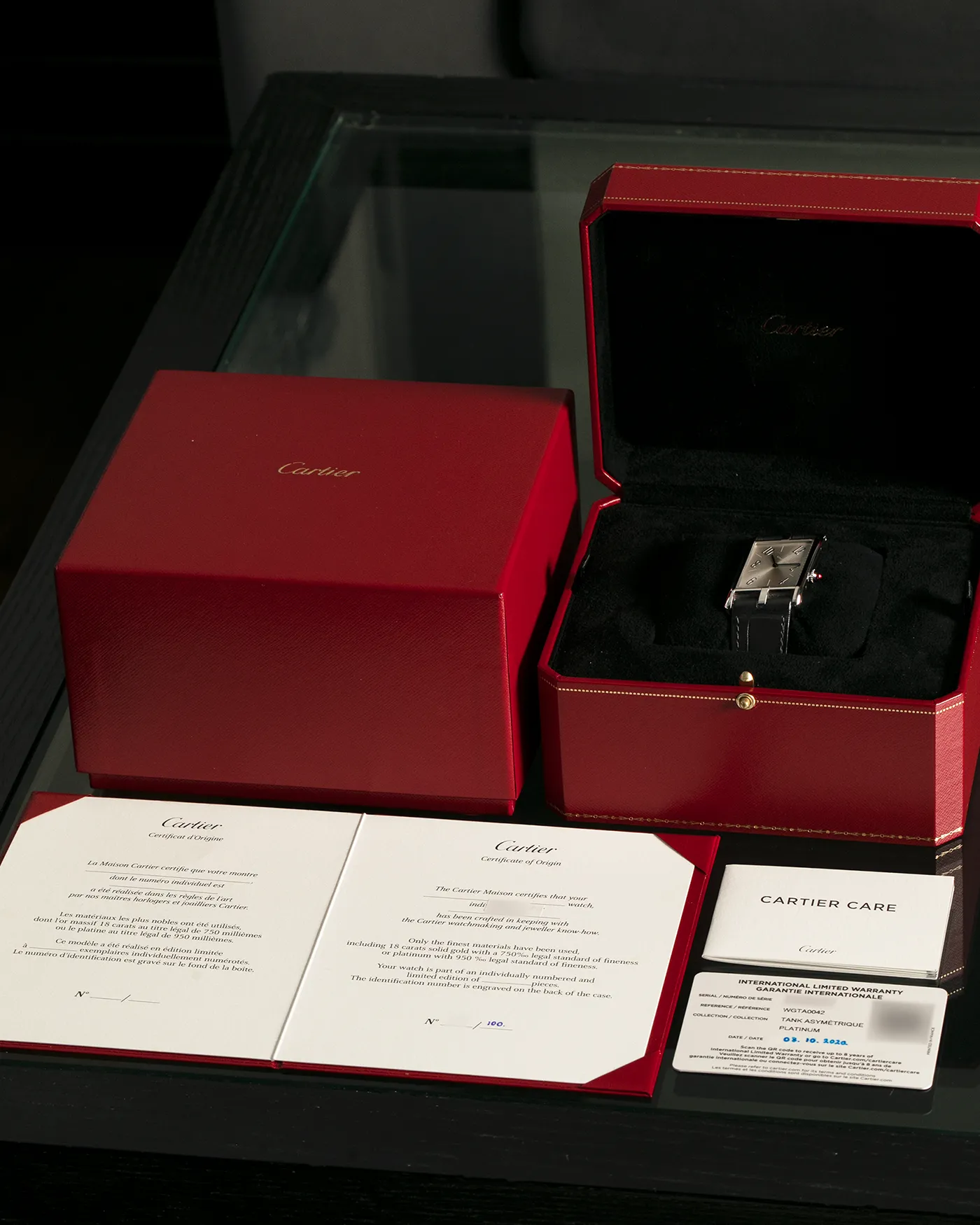 Cartier Prive Tank Asymmetric/Asymetrique Platinum