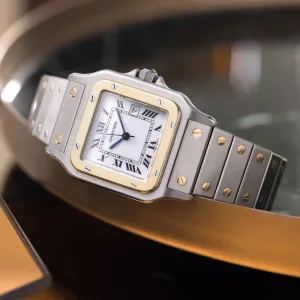 Cartier Santos 1172 Automatic Steel and Gold Porcelain Dial