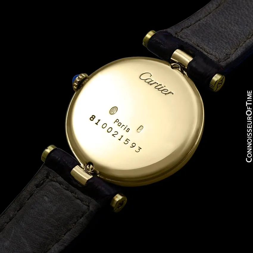 Cartier Vendome Ladies Solid 18K Gold Watch with Band & Buckle