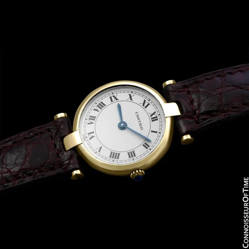 Cartier Vendome Ladies Solid 18K Gold Watch with Band & Buckle