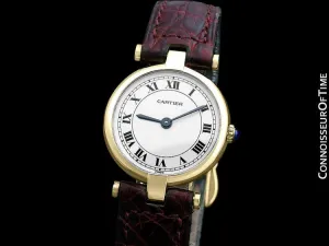 Cartier Vendome Ladies Solid 18K Gold Watch with Band & Buckle