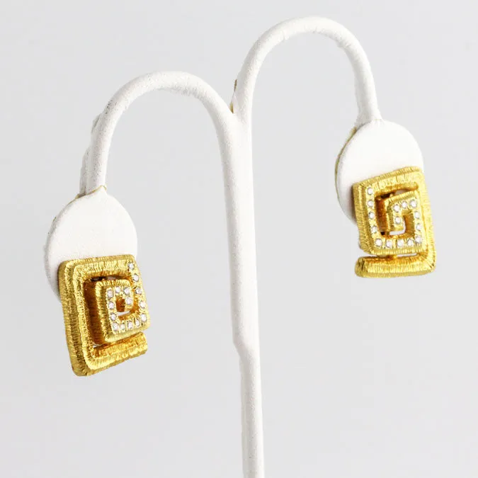 Chiseled Light Meanders Diamond & Gold Earrings