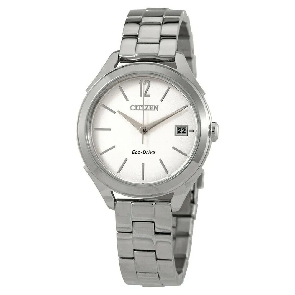 Citizen Eco-Drive Womens Silver Stainless Steel Band Quartz Dial Watch - FE6140-54A