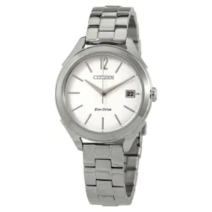 Citizen Eco-Drive Womens Silver Stainless Steel Band Quartz Dial Watch - FE6140-54A