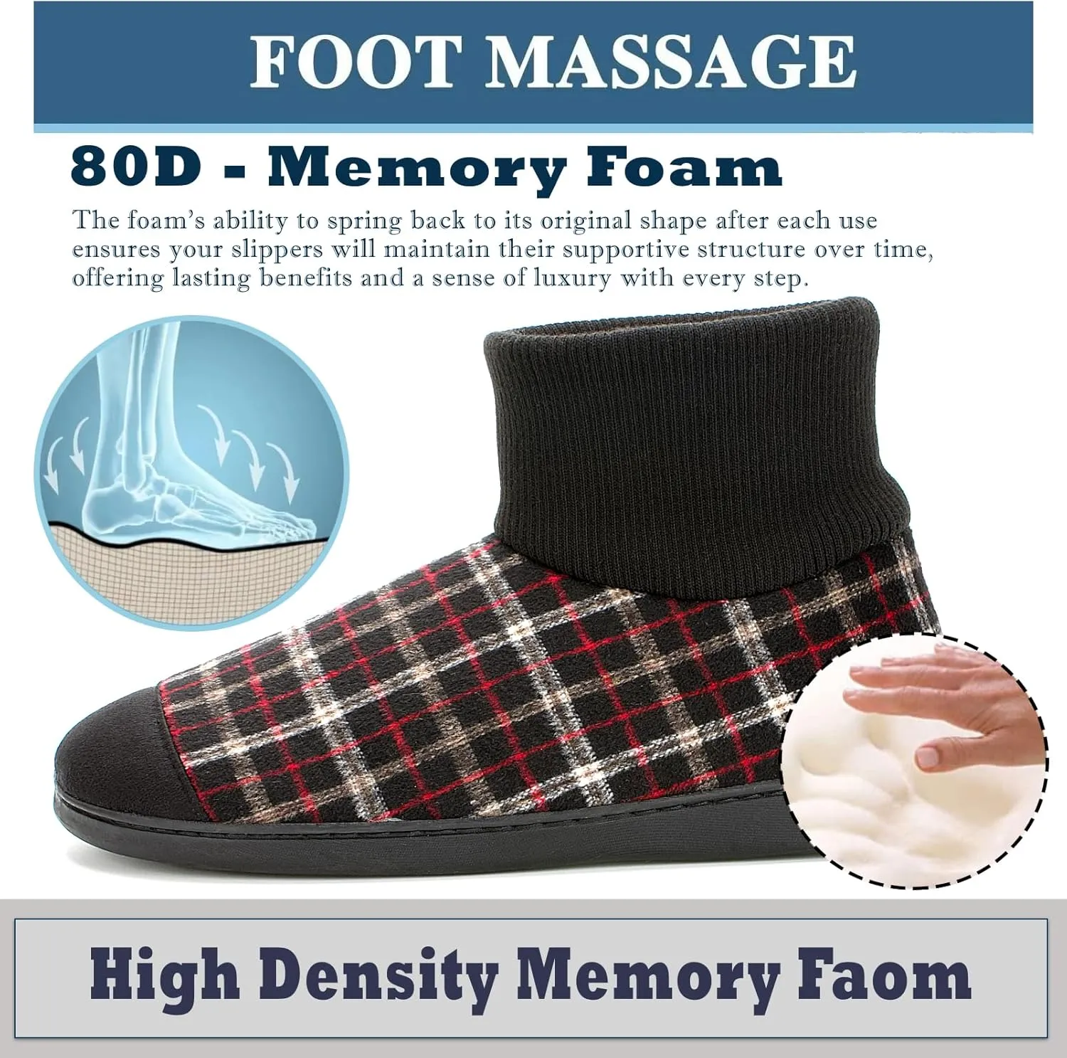Cozylook Mens Slipper Socks Fleece Lined Non-slip Soles, Winter Soft Thick Cozy Home Boots, Warm Fuzzy House Shoes Indoor