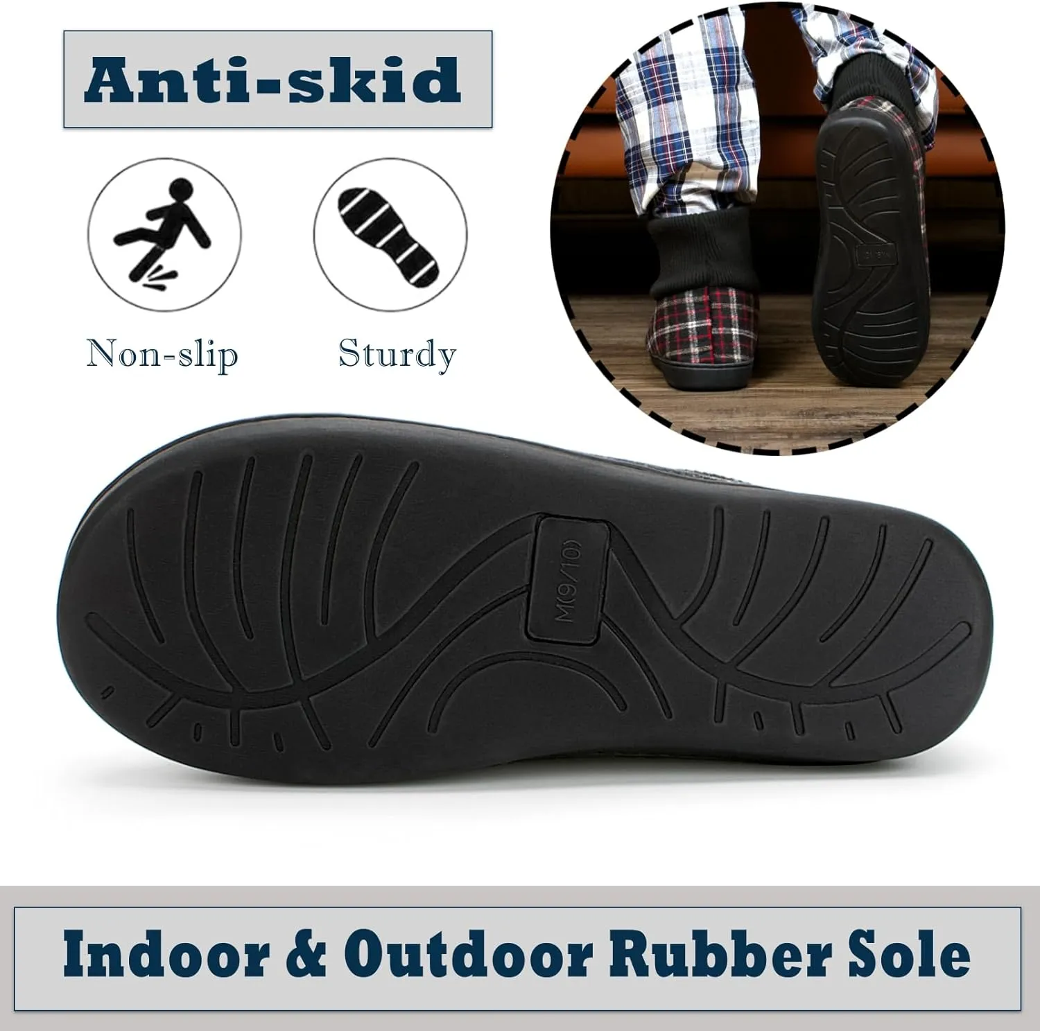 Cozylook Mens Slipper Socks Fleece Lined Non-slip Soles, Winter Soft Thick Cozy Home Boots, Warm Fuzzy House Shoes Indoor