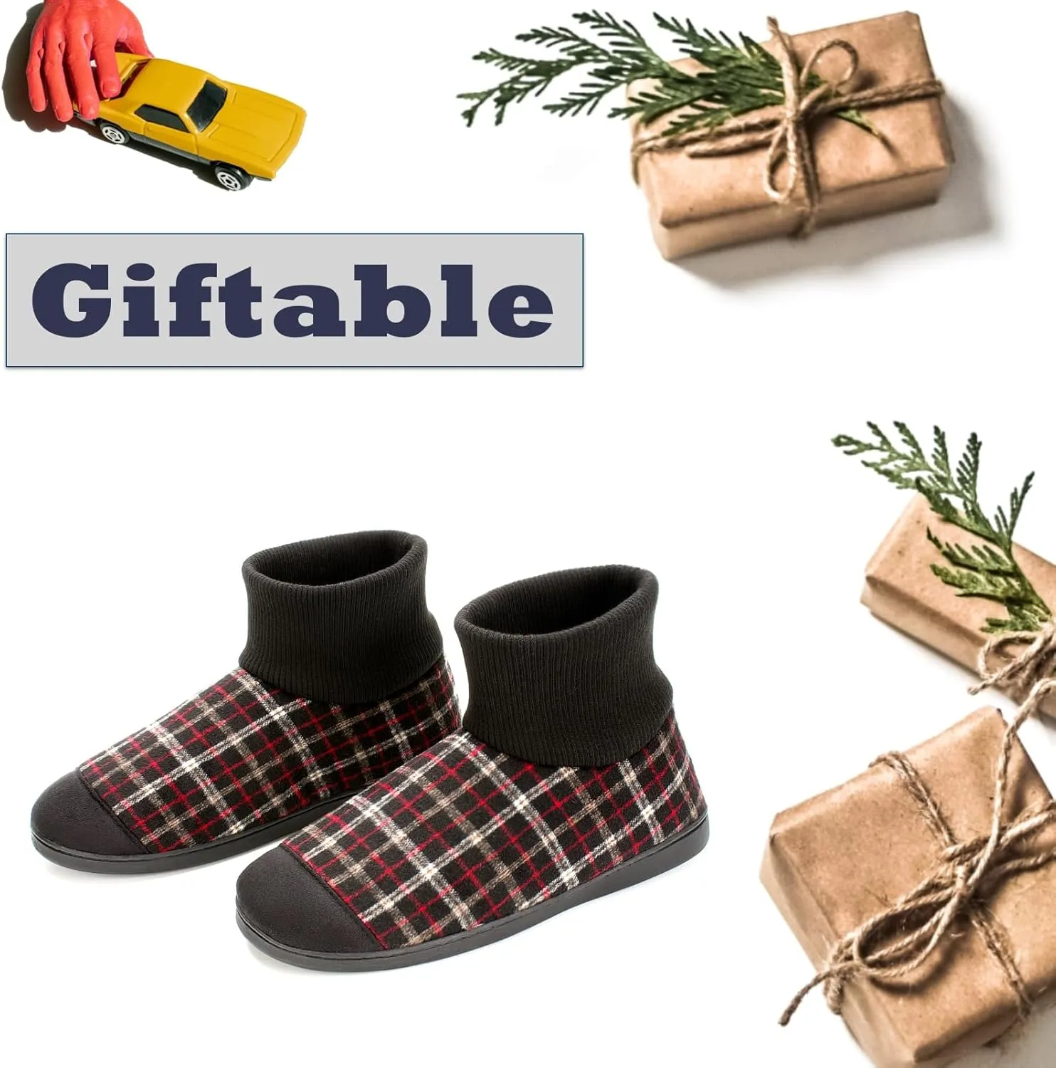 Cozylook Mens Slipper Socks Fleece Lined Non-slip Soles, Winter Soft Thick Cozy Home Boots, Warm Fuzzy House Shoes Indoor