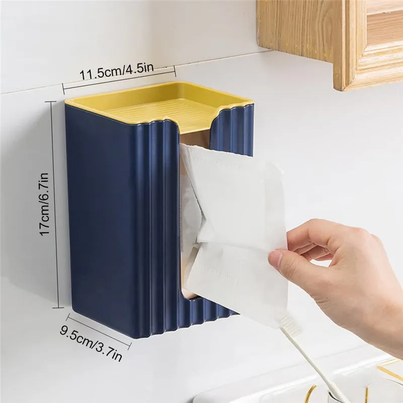 Creative Adhesive Bathroom Wall Mounted Tissue Dispenser Holder Box