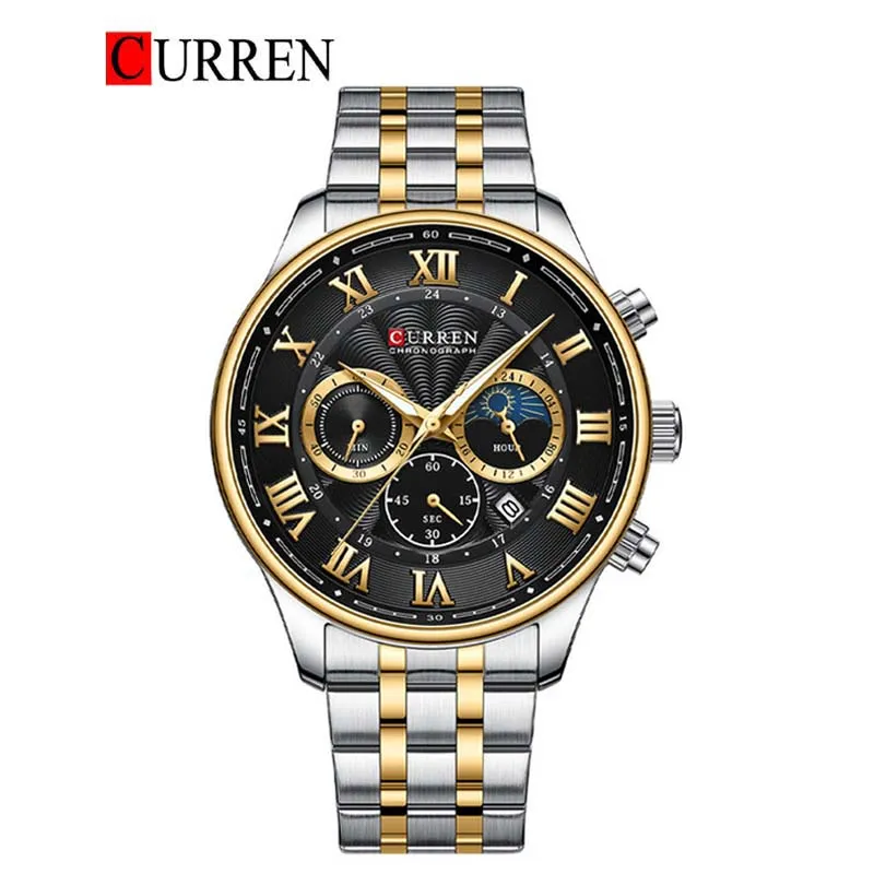 CURREN Original Brand Stainless Steel Band Wrist Watch For Men With Brand (Box & Bag)-8427