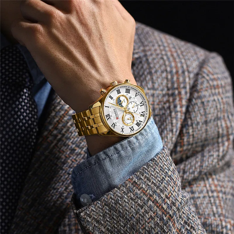CURREN Original Brand Stainless Steel Band Wrist Watch For Men With Brand (Box & Bag)-8427