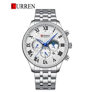 CURREN Original Brand Stainless Steel Band Wrist Watch For Men With Brand (Box & Bag)-8427