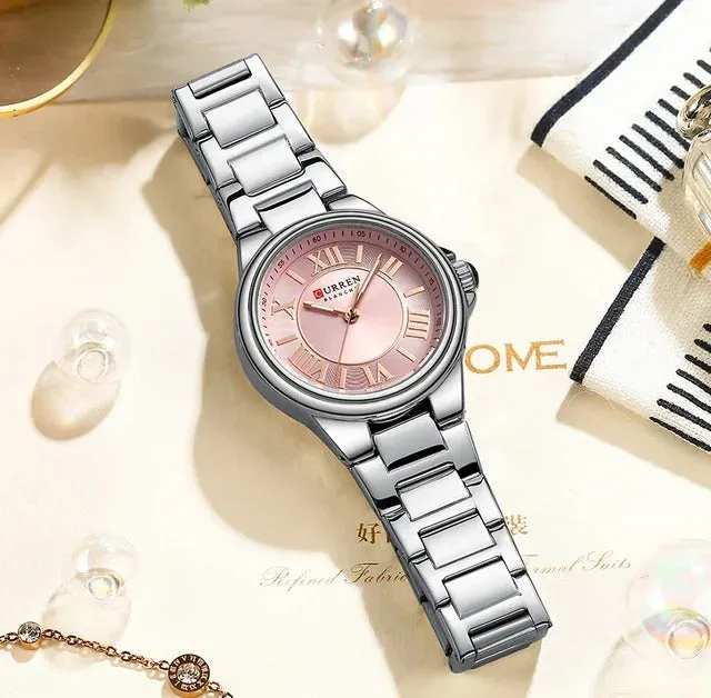 CURREN Original Brand Stainless Steel Band Wrist Watch For Women Wth Brand (Box & Bag)-9091