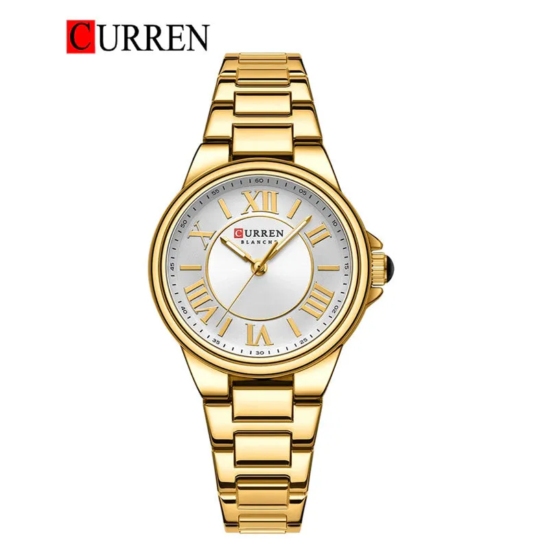 CURREN Original Brand Stainless Steel Band Wrist Watch For Women Wth Brand (Box & Bag)-9091
